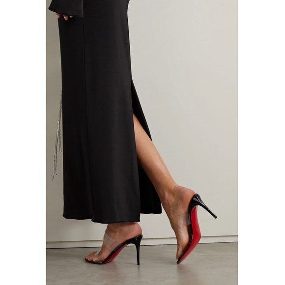 Louboutin Just Nothing Clear Red Sole Slide Sandals US7 / 37EU - Picture 1 of 8